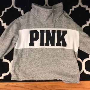 A gray pink sweatshirt